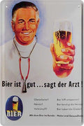 4252024213676 Schilderstore24 Schilderstore24 Blechschilder sind perfekt als Geschenk zu Weihnachten, Geburtstage, Feiern, Partys, Grillabende, Namenstag, Feiertag, Mädelsabend, Hochzeit. Jederzeit stilvoll im Wohnzimmer, Partykeller, Garage, Praxis, Büro, Café, Hauseingang Alkohol Kasten Bier Saufen Getränk Bier Alkohol schaumkrone promille hopfen	 ''Bier ist gut.. sagt der Arzt''		20x30cm