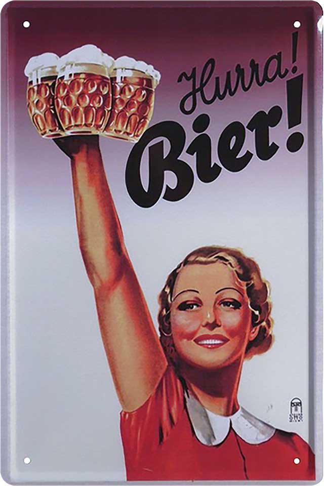 4252024213881 Schilderstore24 Schilderstore24 Blechschilder sind perfekt als Geschenk zu Weihnachten, Geburtstage, Feiern, Partys, Grillabende, Namenstag, Feiertag, Mädelsabend, Hochzeit. Jederzeit stilvoll im Wohnzimmer, Partykeller, Garage, Praxis, Büro, Café, Hauseingang Alkohol Kasten Bier Saufen Getränk Bier Alkohol schaumkrone promille hopfen	 ''Hurra Bier''		20x30cm