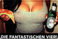 4252024213751 Schilderstore24 Schilderstore24 Blechschilder sind perfekt als Geschenk zu Weihnachten, Geburtstage, Feiern, Partys, Grillabende, Namenstag, Feiertag, Mädelsabend, Hochzeit. Jederzeit stilvoll im Wohnzimmer, Partykeller, Garage, Praxis, Büro, Café, Hauseingang Alkohol Kasten Bier Saufen Getränk Bier Alkohol schaumkrone promille hopfen	 ''Die fanta Vier (Pizza Brüste Bier)''		20x30cm