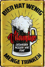 4252024213645 Schilderstore24 	Schilderstore24 Blechschilder sind perfekt als Geschenk zu Weihnachten, Geburtstage, Feiern, Partys, Grillabende, Namenstag, Feiertag, Mädelsabend, Hochzeit. Jederzeit stilvoll im Wohnzimmer, Partykeller, Garage, Praxis, Büro, Café, Hauseingang Alkohol Kasten Bier Saufen Getränk Bier Alkohol schaumkrone promille hopfen ''Bier hat wenig Vitamine''		20x30cm