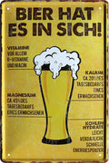 4252024213638 Schilderstore24 Schilderstore24 Blechschilder sind perfekt als Geschenk zu Weihnachten, Geburtstage, Feiern, Partys, Grillabende, Namenstag, Feiertag, Mädelsabend, Hochzeit. Jederzeit stilvoll im Wohnzimmer, Partykeller, Garage, Praxis, Büro, Café, Hauseingang Alkohol Kasten Bier Saufen Getränk Bier Alkohol schaumkrone promille hopfen	 ''Bier hat es in sich''		20x30cm