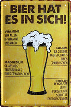4252024213638 Schilderstore24 Schilderstore24 Blechschilder sind perfekt als Geschenk zu Weihnachten, Geburtstage, Feiern, Partys, Grillabende, Namenstag, Feiertag, Mädelsabend, Hochzeit. Jederzeit stilvoll im Wohnzimmer, Partykeller, Garage, Praxis, Büro, Café, Hauseingang Alkohol Kasten Bier Saufen Getränk Bier Alkohol schaumkrone promille hopfen	 ''Bier hat es in sich''		20x30cm