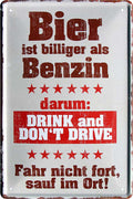 4252024213669 Schilderstore24 Schilderstore24 Blechschilder sind perfekt als Geschenk zu Weihnachten, Geburtstage, Feiern, Partys, Grillabende, Namenstag, Feiertag, Mädelsabend, Hochzeit. Jederzeit stilvoll im Wohnzimmer, Partykeller, Garage, Praxis, Büro, Café, Hauseingang Alkohol Kasten Bier Saufen Getränk Bier Alkohol schaumkrone promille hopfen	 ''Bier ist billiger als Benzin''		20x30cm