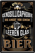 4252024213805 Schilderstore24 Schilderstore24 Blechschilder sind perfekt als Geschenk zu Weihnachten, Geburtstage, Feiern, Partys, Grillabende, Namenstag, Feiertag, Mädelsabend, Hochzeit. Jederzeit stilvoll im Wohnzimmer, Partykeller, Garage, Praxis, Büro, Café, Hauseingang Alkohol Kasten Bier Saufen Getränk Bier Alkohol schaumkrone promille hopfen	 ''Genosilligaphobie''		20x30cm