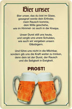 4252024213690 Schilderstore24 Schilderstore24 Blechschilder sind perfekt als Geschenk zu Weihnachten, Geburtstage, Feiern, Partys, Grillabende, Namenstag, Feiertag, Mädelsabend, Hochzeit. Jederzeit stilvoll im Wohnzimmer, Partykeller, Garage, Praxis, Büro, Café, Hauseingang Alkohol Kasten Bier Saufen Getränk Bier Alkohol schaumkrone promille hopfen	 ''Bier unser''		20x30cm