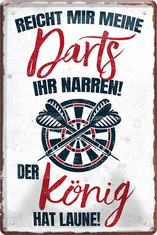 4252024215168 Schilderstore24 Schilderstore24 Blechschilder sind perfekt als Geschenk zu Weihnachten, Geburtstage, Feiern, Partys, Grillabende, Namenstag, Feiertag, Mädelsabend, Hochzeit. Jederzeit stilvoll im Wohnzimmer, Partykeller, Garage, Praxis, Büro, Café, Hauseingang Dart Kneipe Hobby Dartscheibe Pfeil dartgame freizeit sport aktivitäten	 ''Darts König''		20x30cm