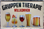 4252024213263 Schilderstore24 Schilderstore24 Blechschilder sind perfekt als Geschenk zu Weihnachten, Geburtstage, Feiern, Partys, Grillabende, Namenstag, Feiertag, Mädelsabend, Hochzeit. Jederzeit stilvoll im Wohnzimmer, Partykeller, Garage, Praxis, Büro, Café, Hauseingang Alkohol Cocktail Bier Sekt Getränk Bier Alkohol schnaps promille tequila   	 ''Gruppentherapie Willkommen (Alkohol)''		20x30cm