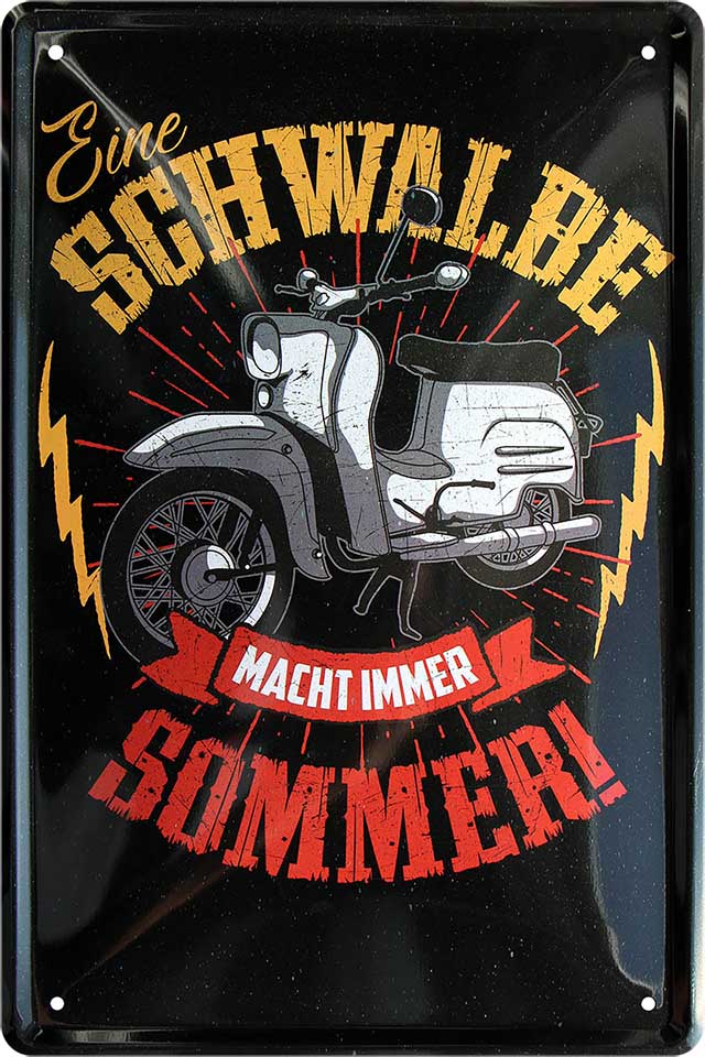 4252024220247 Schilderstore24 Schilderstore24 Blechschilder sind perfekt als Geschenk zu Weihnachten, Geburtstage, Feiern, Partys, Grillabende, Namenstag, Feiertag, Mädelsabend, Hochzeit. Jederzeit stilvoll im Wohnzimmer, Partykeller, Garage, Praxis, Büro, Café, Hauseingang Mechaniker Auto Motorrad Werkstatt auto werkstatt tüfteln schrauber	 ''Eine Schwalbe macht Sommer''		20x30cm