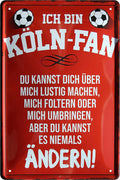 4252024216332 Schilderstore24 	Schilderstore24 Blechschilder sind perfekt als Geschenk zu Weihnachten, Geburtstage, Feiern, Partys, Grillabende, Namenstag, Feiertag, Mädelsabend, Hochzeit. Jederzeit stilvoll im Wohnzimmer, Partykeller, Garage, Praxis, Büro, Café, Hauseingang Fußball Mannschaft Verein Bolzen Ball sport liga kicken stadion freizeit ''Köln Fan ´19''		20x30cm