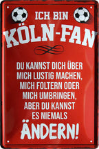 4252024216332 Schilderstore24 	Schilderstore24 Blechschilder sind perfekt als Geschenk zu Weihnachten, Geburtstage, Feiern, Partys, Grillabende, Namenstag, Feiertag, Mädelsabend, Hochzeit. Jederzeit stilvoll im Wohnzimmer, Partykeller, Garage, Praxis, Büro, Café, Hauseingang Fußball Mannschaft Verein Bolzen Ball sport liga kicken stadion freizeit ''Köln Fan ´19''		20x30cm