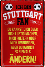 4252024216370 Schilderstore24 Schilderstore24 Blechschilder sind perfekt als Geschenk zu Weihnachten, Geburtstage, Feiern, Partys, Grillabende, Namenstag, Feiertag, Mädelsabend, Hochzeit. Jederzeit stilvoll im Wohnzimmer, Partykeller, Garage, Praxis, Büro, Café, Hauseingang Fußball Mannschaft Verein Bolzen Ball sport liga kicken stadion freizeit	 ''Stuttgart Fan ´19''		20x30cm