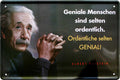 4252024215359 Schilderstore24 Schilderstore24 Blechschilder sind perfekt als Geschenk zu Weihnachten, Geburtstage, Feiern, Partys, Grillabende, Namenstag, Feiertag, Mädelsabend, Hochzeit. Jederzeit stilvoll im Wohnzimmer, Partykeller, Garage, Praxis, Büro, Café, Hauseingang Tiefsinnig Albert Einstein Weisheiten wahrheit sprichwort lebensweisheit philosoph	 ''Geniale Menschen sind selten ordentlich (Einstein)''		20x30cm