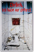 4252024219661 Schilderstore24 	Schilderstore24 Blechschilder sind perfekt als Geschenk zu Weihnachten, Geburtstage, Feiern, Partys, Grillabende, Namenstag, Feiertag, Mädelsabend, Hochzeit. Jederzeit stilvoll im Wohnzimmer, Partykeller, Garage, Praxis, Büro, Café, Hauseingang Sarkasmus Ironie Funny Schwarzer Humor faul dumm fun rente lästern teufel ''Ehrlich, ich habe nur gefurzt''		20x30cm