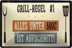 4252024215649 Schilderstore24 Schilderstore24 Blechschilder sind perfekt als Geschenk zu Weihnachten, Geburtstage, Feiern, Partys, Grillabende, Namenstag, Feiertag, Mädelsabend, Hochzeit. Jederzeit stilvoll im Wohnzimmer, Partykeller, Garage, Praxis, Büro, Café, Hauseingang Lebensmittel Kaffee Kuchen Tee Grill crepes teigware süßigkeit essen grill wurst	 ''Grill-Regel #1 unter 500g ist Aufschnitt''		20x30cm