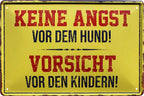 4252024221046 Schilderstore24 Schilderstore24 Blechschilder sind perfekt als Geschenk zu Weihnachten, Geburtstage, Feiern, Partys, Grillabende, Namenstag, Feiertag, Mädelsabend, Hochzeit. Jederzeit stilvoll im Wohnzimmer, Partykeller, Garage, Praxis, Büro, Café, Hauseingang Familie Zuhause Eltern Geschwister oma opa familie mama papa geschwister	 ''Keine angst vor dem Hund. Vorsicht vor den Kindern''		20x30cm