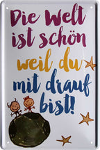 4252024218503 Schilderstore24 	 ''Die Welt ist schön weil du drauf bist''		20x30cm	Schilderstore24 	Schilderstore24 Blechschilder sind perfekt als Geschenk zu Weihnachten, Geburtstage, Feiern, Partys, Grillabende, Namenstag, Feiertag, Mädelsabend, Hochzeit. Jederzeit stilvoll im Wohnzimmer, Partykeller, Garage, Praxis, Büro, Café, Hauseingang Weisheiten Leben Sprichwörter Tipp wahrheit sprichwort tiefsinnig ratschlag ''Tipp von Großmutter an alle Frauen.. (beiger Hintergrund)''		20x30cm