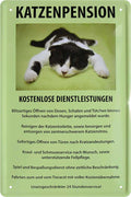 4252024218275 Schilderstore24 	Schilderstore24 Blechschilder sind perfekt als Geschenk zu Weihnachten, Geburtstage, Feiern, Partys, Grillabende, Namenstag, Feiertag, Mädelsabend, Hochzeit. Jederzeit stilvoll im Wohnzimmer, Partykeller, Garage, Praxis, Büro, Café, Hauseingang Haustier Tier Freund knuddelig Zuhause Katze Hund Hamster Meerschwein haustier ''Katzenpension Kostenlose Dienstleistungen''		20x30cm