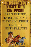 4252024218725 Schilderstore24 	Schilderstore24 Blechschilder sind perfekt als Geschenk zu Weihnachten, Geburtstage, Feiern, Partys, Grillabende, Namenstag, Feiertag, Mädelsabend, Hochzeit. Jederzeit stilvoll im Wohnzimmer, Partykeller, Garage, Praxis, Büro, Café, Hauseingang Nutztier Pferd Reiten Pony Stall sattel ausreiten pferd tier landwirtschaft ''Ein Pferd ist nicht nur ein Pferd. Bester Freund''		20x30cm