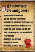4252024216103 Schilderstore24 Schilderstore24 Blechschilder sind perfekt als Geschenk zu Weihnachten, Geburtstage, Feiern, Partys, Grillabende, Namenstag, Feiertag, Mädelsabend, Hochzeit. Jederzeit stilvoll im Wohnzimmer, Partykeller, Garage, Praxis, Büro, Café, Hauseingang Gesetze Gewohnheiten Regeln Lebensstil verordnung statut grundsatz altbekannt kultur	 ''Hamburger Grundgesetz''		20x30cm