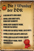 4252024216080 Schilderstore24 	Schilderstore24 Blechschilder sind perfekt als Geschenk zu Weihnachten, Geburtstage, Feiern, Partys, Grillabende, Namenstag, Feiertag, Mädelsabend, Hochzeit. Jederzeit stilvoll im Wohnzimmer, Partykeller, Garage, Praxis, Büro, Café, Hauseingang Gesetze Gewohnheiten Regeln Lebensstil verordnung statut grundsatz altbekannt kultur ''Die 7 Wunder der DDR''		20x30cm