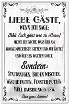4252024220940 Schilderstore24 Schilderstore24 Blechschilder sind perfekt als Geschenk zu Weihnachten, Geburtstage, Feiern, Partys, Grillabende, Namenstag, Feiertag, Mädelsabend, Hochzeit. Jederzeit stilvoll im Wohnzimmer, Partykeller, Garage, Praxis, Büro, Café, Hauseingang Küche Haushalt Willkommen Eigenheim heim essen haus kochen herzlich Zuhause putzen	 ''Liebe Gäste, wenn ich sage. fühlt euch ganz wie zu Hause''		20x30cm