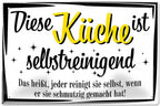 4252024220841 Schilderstore24 Schilderstore24 Blechschilder sind perfekt als Geschenk zu Weihnachten, Geburtstage, Feiern, Partys, Grillabende, Namenstag, Feiertag, Mädelsabend, Hochzeit. Jederzeit stilvoll im Wohnzimmer, Partykeller, Garage, Praxis, Büro, Café, Hauseingang Küche Haushalt Willkommen Eigenheim heim essen haus kochen herzlich Zuhause putzen	 ''Diese Küche ist selbstreinigend''		20x30cm