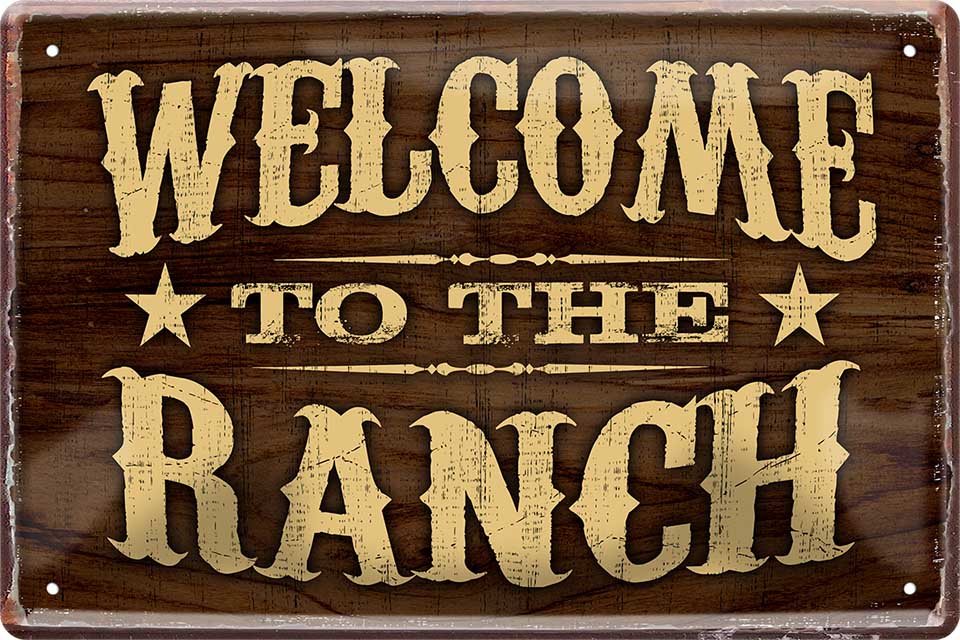 4252024218480 Schilderstore24 Schilderstore24 Blechschilder sind perfekt als Geschenk zu Weihnachten, Geburtstage, Feiern, Partys, Grillabende, Namenstag, Feiertag, Mädelsabend, Hochzeit. Jederzeit stilvoll im Wohnzimmer, Partykeller, Garage, Praxis, Büro, Café, Hauseingang Western Cowboy Cowgirl Indianer Ranch rothaut america spirituell cowboyhut film	 ''Welcome to the Ranch''		20x30cm