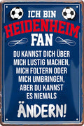 4252024216530 Schilderstore24 Schilderstore24 Blechschilder sind perfekt als Geschenk zu Weihnachten, Geburtstage, Feiern, Partys, Grillabende, Namenstag, Feiertag, Mädelsabend, Hochzeit. Jederzeit stilvoll im Wohnzimmer, Partykeller, Garage, Praxis, Büro, Café, Hauseingang Fußball Mannschaft Verein Bolzen Ball sport liga kicken stadion freizeit	 ''Heidenheim Fan ´20''		20x30cm