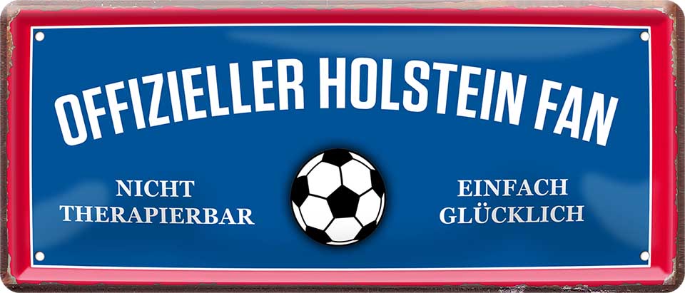 4252024227499 Schilderstore24 Schilderstore24 Blechschilder sind perfekt als Geschenk zu Weihnachten, Geburtstage, Feiern, Partys, Grillabende, Namenstag, Feiertag, Mädelsabend, Hochzeit. Jederzeit stilvoll im Wohnzimmer, Partykeller, Garage, Praxis, Büro, Café, Hauseingang Fußball Mannschaft Verein Bolzen Ball sport liga kicken stadion freizeit	 ''Offizieller Holstein Fan''		28x12cm