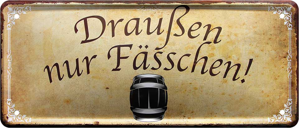 4252024222807 Schilderstore24 Schilderstore24 Blechschilder sind perfekt als Geschenk zu Weihnachten, Geburtstage, Feiern, Partys, Grillabende, Namenstag, Feiertag, Mädelsabend, Hochzeit. Jederzeit stilvoll im Wohnzimmer, Partykeller, Garage, Praxis, Büro, Café, Hauseingang Alkohol Kasten Bier Saufen Getränk Bier Alkohol schaumkrone promille hopfen ''Draußen nur Fässchen'' 28x12cm