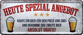 4252024222890 Schilderstore24 Schilderstore24 Blechschilder sind perfekt als Geschenk zu Weihnachten, Geburtstage, Feiern, Partys, Grillabende, Namenstag, Feiertag, Mädelsabend, Hochzeit. Jederzeit stilvoll im Wohnzimmer, Partykeller, Garage, Praxis, Büro, Café, Hauseingang Alkohol Kasten Bier Saufen Getränk Bier Alkohol schaumkrone promille hopfen	 ''Heute spezial Angebot. Ein Bier für den Preis von zwei''		28x12cm