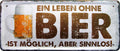 4252024222845 Schilderstore24 Schilderstore24 Blechschilder sind perfekt als Geschenk zu Weihnachten, Geburtstage, Feiern, Partys, Grillabende, Namenstag, Feiertag, Mädelsabend, Hochzeit. Jederzeit stilvoll im Wohnzimmer, Partykeller, Garage, Praxis, Büro, Café, Hauseingang Alkohol Kasten Bier Saufen Getränk Bier Alkohol schaumkrone promille hopfen	 ''Ein Leben ohne Bier ist möglich, aber sinnlos''		28x12cm