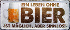 4252024222845 Schilderstore24 Schilderstore24 Blechschilder sind perfekt als Geschenk zu Weihnachten, Geburtstage, Feiern, Partys, Grillabende, Namenstag, Feiertag, Mädelsabend, Hochzeit. Jederzeit stilvoll im Wohnzimmer, Partykeller, Garage, Praxis, Büro, Café, Hauseingang Alkohol Kasten Bier Saufen Getränk Bier Alkohol schaumkrone promille hopfen	 ''Ein Leben ohne Bier ist möglich, aber sinnlos''		28x12cm