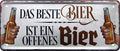 4252024222791 Schilderstore24 Schilderstore24 Blechschilder sind perfekt als Geschenk zu Weihnachten, Geburtstage, Feiern, Partys, Grillabende, Namenstag, Feiertag, Mädelsabend, Hochzeit. Jederzeit stilvoll im Wohnzimmer, Partykeller, Garage, Praxis, Büro, Café, Hauseingang Alkohol Kasten Bier Saufen Getränk Bier Alkohol schaumkrone promille hopfen	 ''Das beste Bier ist ein offenes Bier''		28x12cm