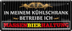 4252024222937 Schilderstore24 	Schilderstore24 Blechschilder sind perfekt als Geschenk zu Weihnachten, Geburtstage, Feiern, Partys, Grillabende, Namenstag, Feiertag, Mädelsabend, Hochzeit. Jederzeit stilvoll im Wohnzimmer, Partykeller, Garage, Praxis, Büro, Café, Hauseingang Alkohol Kasten Bier Saufen Getränk Bier Alkohol schaumkrone promille hopfen ''In meinem Kühlschrank betreibe ich Massenbierhaltung''		28x12cm