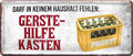 4252024222777 Schilderstore24 	Schilderstore24 Blechschilder sind perfekt als Geschenk zu Weihnachten, Geburtstage, Feiern, Partys, Grillabende, Namenstag, Feiertag, Mädelsabend, Hochzeit. Jederzeit stilvoll im Wohnzimmer, Partykeller, Garage, Praxis, Büro, Café, Hauseingang Alkohol Kasten Bier Saufen Getränk Bier Alkohol schaumkrone promille hopfen ''Darf in keinem Haushalt fehlen Gerstehilfekasten (weiß, gelber Kasten)''		28x12cm