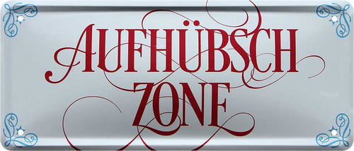 4252024227765 Schilderstore24 	Schilderstore24 Blechschilder sind perfekt als Geschenk zu Weihnachten, Geburtstage, Feiern, Partys, Grillabende, Namenstag, Feiertag, Mädelsabend, Hochzeit. Jederzeit stilvoll im Wohnzimmer, Partykeller, Garage, Praxis, Büro, Café, Hauseingang Küche Haushalt Willkommen Eigenheim heim essen haus kochen herzlich Zuhause putzen ''Aufhübschzone''		28x12cm