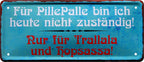 4252024225976 Schilderstore24 	Schilderstore24 Blechschilder sind perfekt als Geschenk zu Weihnachten, Geburtstage, Feiern, Partys, Grillabende, Namenstag, Feiertag, Mädelsabend, Hochzeit. Jederzeit stilvoll im Wohnzimmer, Partykeller, Garage, Praxis, Büro, Café, Hauseingang Sarkasmus Ironie Funny Schwarzer Humor faul dumm fun rente lästern teufel ''Für PillePalle bin ich heute nicht zuständig''		28x12cm