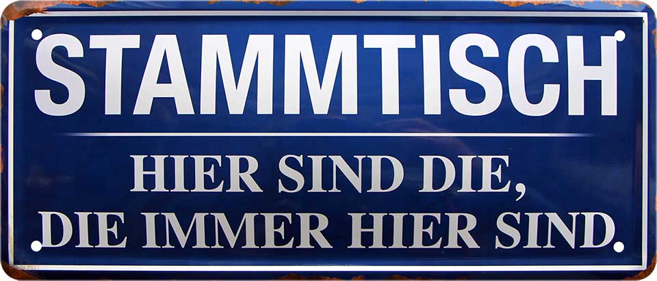 4252024226386 Schilderstore24 	Schilderstore24 Blechschilder sind perfekt als Geschenk zu Weihnachten, Geburtstage, Feiern, Partys, Grillabende, Namenstag, Feiertag, Mädelsabend, Hochzeit. Jederzeit stilvoll im Wohnzimmer, Partykeller, Garage, Praxis, Büro, Café, Hauseingang Sarkasmus Ironie Funny Schwarzer Humor faul dumm fun rente lästern teufel ''Stammtisch''		28x12cm