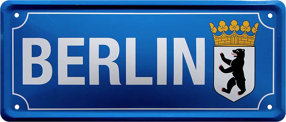 4252024228267 Schilderstore24 	Schilderstore24 Blechschilder sind perfekt als Geschenk zu Weihnachten, Geburtstage, Feiern, Partys, Grillabende, Namenstag, Feiertag, Mädelsabend, Hochzeit. Jederzeit stilvoll im Wohnzimmer, Partykeller, Garage, Praxis, Büro, Café, Hauseingang Landschaften Orte Städte Länder Urlaub See berge burgen schloss tal denkmal freizeit meer ''Berlin''		28x12cm