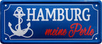 4252024228311 Schilderstore24 	Schilderstore24 Blechschilder sind perfekt als Geschenk zu Weihnachten, Geburtstage, Feiern, Partys, Grillabende, Namenstag, Feiertag, Mädelsabend, Hochzeit. Jederzeit stilvoll im Wohnzimmer, Partykeller, Garage, Praxis, Büro, Café, Hauseingang Landschaften Orte Städte Länder Urlaub See berge burgen schloss tal denkmal freizeit meer ''Hamburg meine Perle (anker)''		28x12cm