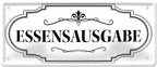4252024227819 Schilderstore24 Schilderstore24 Blechschilder sind perfekt als Geschenk zu Weihnachten, Geburtstage, Feiern, Partys, Grillabende, Namenstag, Feiertag, Mädelsabend, Hochzeit. Jederzeit stilvoll im Wohnzimmer, Partykeller, Garage, Praxis, Büro, Café, Hauseingang Küche Haushalt Willkommen Eigenheim heim essen haus kochen herzlich Zuhause putzen	 ''Essensausgabe''		28x12cm