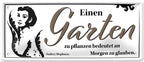 4252024223927 Schilderstore24 	Schilderstore24 Blechschilder sind perfekt als Geschenk zu Weihnachten, Geburtstage, Feiern, Partys, Grillabende, Namenstag, Feiertag, Mädelsabend, Hochzeit. Jederzeit stilvoll im Wohnzimmer, Partykeller, Garage, Praxis, Büro, Café, Hauseingang Garten Haushalt Heim Zuhause Gartenarbeit Hausarbeit Zuhause Blumen ''Einen Garten zu pflanzen bedeutet''		28x12cm