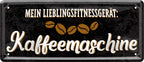 4252024223774 Schilderstore24 	Schilderstore24 Blechschilder sind perfekt als Geschenk zu Weihnachten, Geburtstage, Feiern, Partys, Grillabende, Namenstag, Feiertag, Mädelsabend, Hochzeit. Jederzeit stilvoll im Wohnzimmer, Partykeller, Garage, Praxis, Büro, Café, Hauseingang Lebensmittel Kaffee Kuchen Sucht café coffee kaffeemaschine getränk essen ''Mein Lieblingsfitnessgerät Kaffeemaschine''		28x12cm