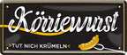 4252024223590 Schilderstore24 	Schilderstore24 Blechschilder sind perfekt als Geschenk zu Weihnachten, Geburtstage, Feiern, Partys, Grillabende, Namenstag, Feiertag, Mädelsabend, Hochzeit. Jederzeit stilvoll im Wohnzimmer, Partykeller, Garage, Praxis, Büro, Café, Hauseingang Lebensmittel Kaffee Kuchen Tee Grill crepes teigware süßigkeit essen grill wurst ''Körriewurst tut nich krümmeln''		28x12cm