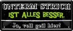 4252024226416 Schilderstore24 Schilderstore24 Blechschilder sind perfekt als Geschenk zu Weihnachten, Geburtstage, Feiern, Partys, Grillabende, Namenstag, Feiertag, Mädelsabend, Hochzeit. Jederzeit stilvoll im Wohnzimmer, Partykeller, Garage, Praxis, Büro, Café, Hauseingang Sarkasmus Ironie Funny Schwarzer Humor faul dumm fun rente lästern teufel	 ''Unterm Strich ist alles besser''		28x12cm