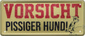 4252024224566 Schilderstore24 	Schilderstore24 Blechschilder sind perfekt als Geschenk zu Weihnachten, Geburtstage, Feiern, Partys, Grillabende, Namenstag, Feiertag, Mädelsabend, Hochzeit. Jederzeit stilvoll im Wohnzimmer, Partykeller, Garage, Praxis, Büro, Café, Hauseingang Haustier Tier Freund knuddelig Zuhause Katze Hund Hamster Meerschwein haustier ''Vorsicht pissiger Hund''		28x12cm
