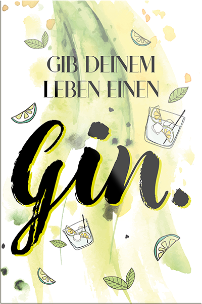 4252024205640	Schilderstore24	 ''Gib dem Leben einen Gin''Schilderstore24 Blechschilder sind perfekt als Geschenk zu Weihnachten, Geburtstage, Feiern, Partys, Grillabende, Namenstag, Feiertag, Mädelsabend, Hochzeit. Jederzeit stilvoll im Wohnzimmer, Partykeller, Garage, Praxis, Büro, Café, Hauseingang Alkohol Cocktail Bier Sekt Getränk Bier Alkohol schnaps promille tequila   