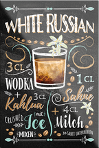 4252024229707	Schilderstore24	 ''White Russian''Schilderstore24 Blechschilder sind perfekt als Geschenk zu Weihnachten, Geburtstage, Feiern, Partys, Grillabende, Namenstag, Feiertag, Mädelsabend, Hochzeit. Jederzeit stilvoll im Wohnzimmer, Partykeller, Garage, Praxis, Büro, Café, Hauseingang Alkohol Cocktail Likör Sekt Getränk Alkohol promille schnaps saufen cocktails