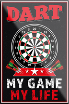 4252024229745	Schilderstore24	 ''Dart my game my life''Schilderstore24 Blechschilder sind perfekt als Geschenk zu Weihnachten, Geburtstage, Feiern, Partys, Grillabende, Namenstag, Feiertag, Mädelsabend, Hochzeit. Jederzeit stilvoll im Wohnzimmer, Partykeller, Garage, Praxis, Büro, Café, Hauseingang Dart Kneipe Hobby Dartscheibe Pfeil dartgame Pfeil dartgame freizeit sport aktivitäten